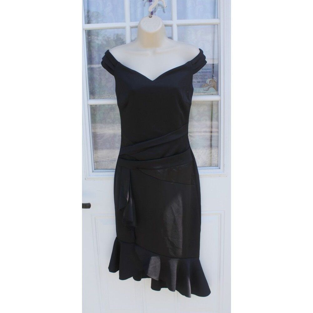 Venus Black Asymmetrical Bandage Mini Cleavage Dress Size XS Cocktail Vibes
